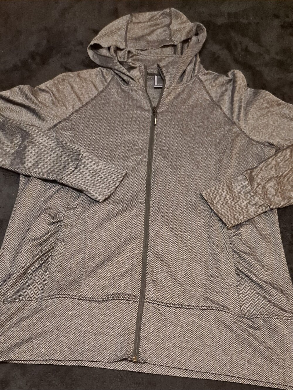 Mondetta Womens Gray Hooded Zip Jacket - Lightweight Everyday Layer Sz XXL